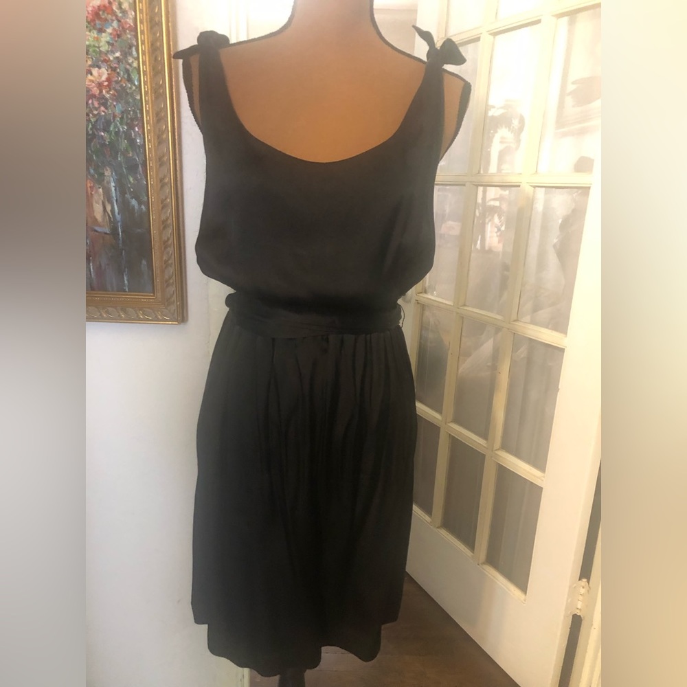 Black silk Halston dress size 6